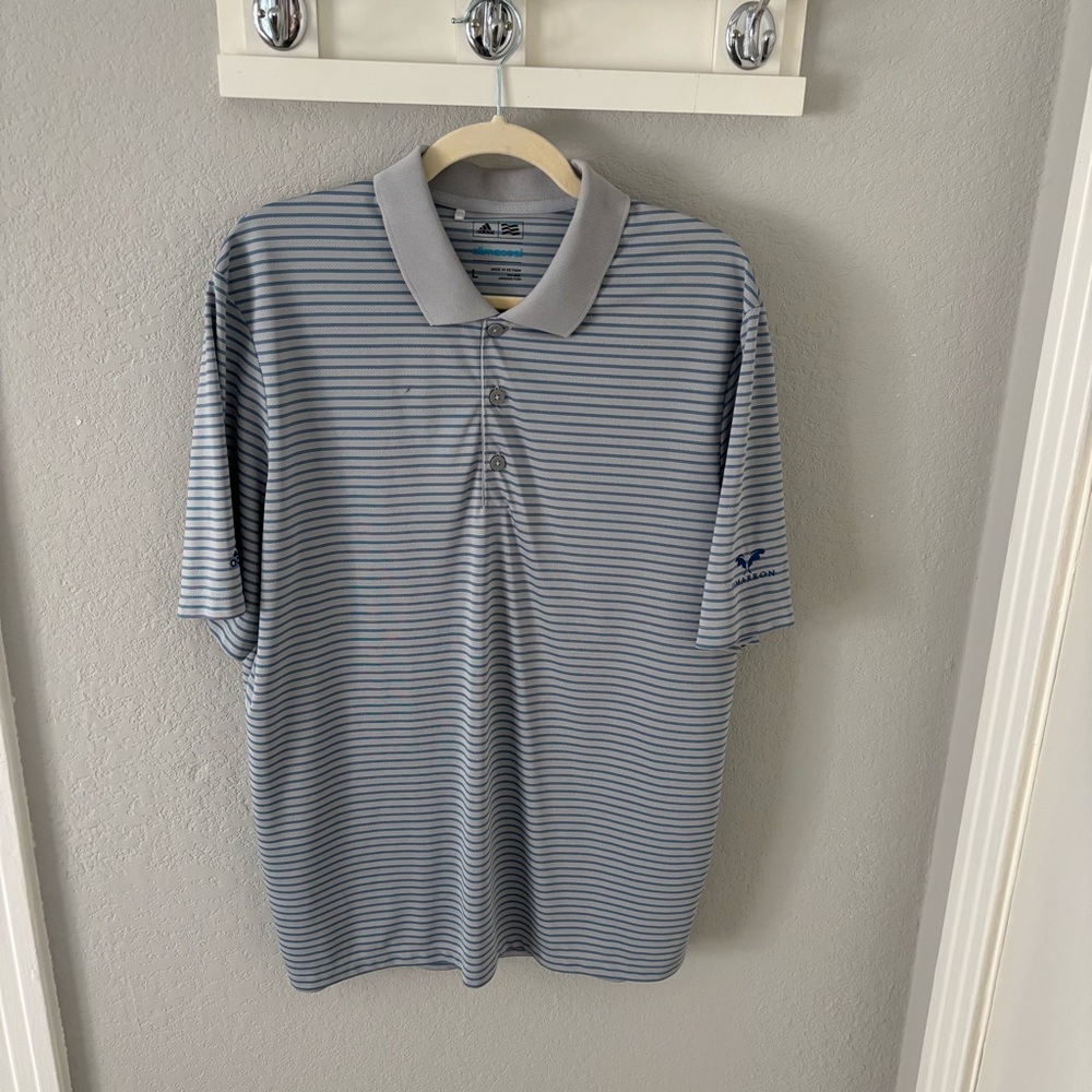 Men’s Adidas Climacool Striped Timarron Golf Polo